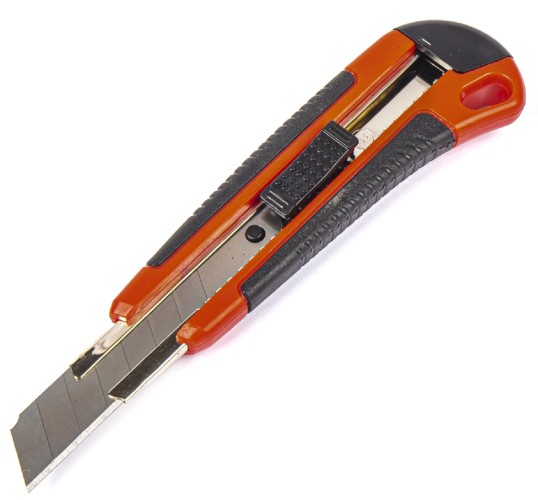 Нож строительный ARNEZI R5000016 лезвием 18 мм, ABS корпус с TPR рукояткой - изображение 2