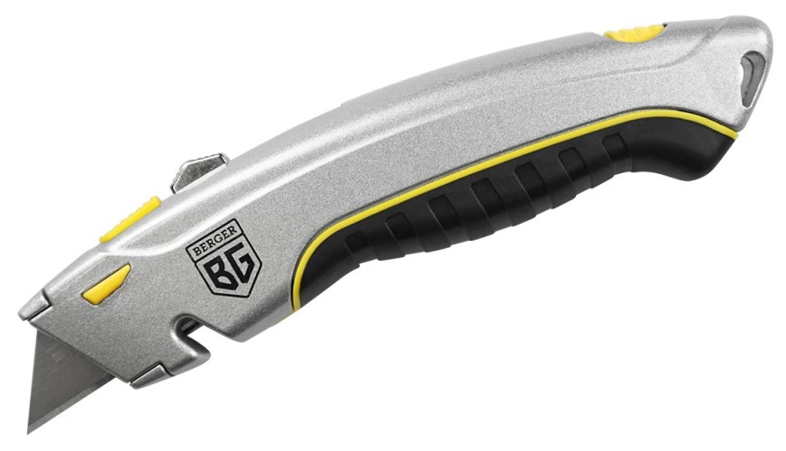 Нож строительный BERGER BG1350 металлический 19мм, 4 лезвия