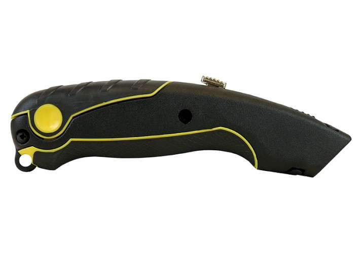 Нож строительный HANSKONNER HK1076-01-P2 трапециевидное лезвие, 4 доп. лезвия, sk2, tpr рук - изображение 2