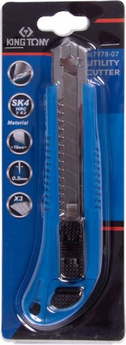 Нож строительный KING TONY 7978-07 со сменными лезвиями, 18 мм - изображение 3