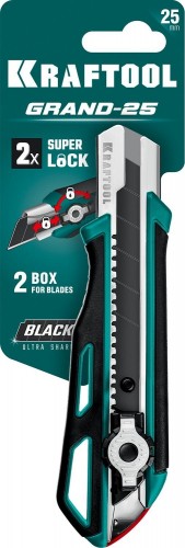 Нож строительный KRAFTOOL GRAND-25 с двойным фиксатором, 25 мм 09190 - изображение 4