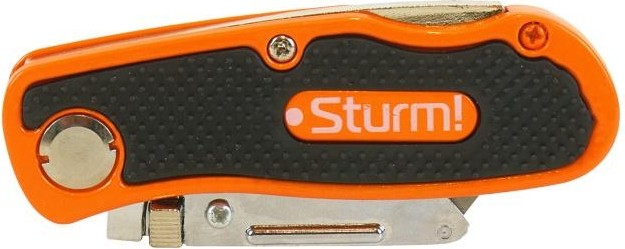 Нож строительный Sturm 1076-01-P1 трапециевидное лезвие, sk2 сталь, 5 доп лезв. - изображение 4