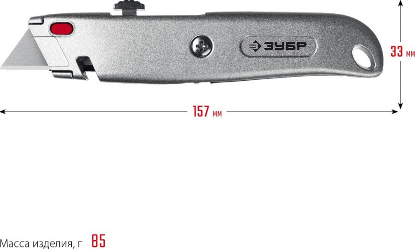 Нож строительный ЗУБР М-24 металлический с автостопом, трап. лезвия а24 09228 - изображение 2