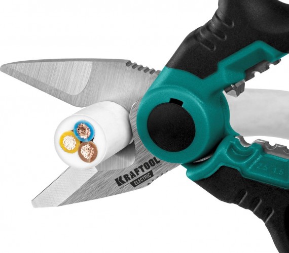 Ножницы электрика KRAFTOOL ELECTRIC 4-в-1, 160 мм с чехлом 23356 - изображение 4