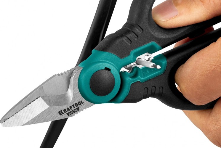 Ножницы электрика KRAFTOOL ELECTRIC 4-в-1, 160 мм с чехлом 23356 - изображение 3