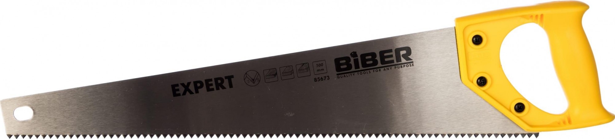Ножовка по дереву Biber Эксперт 85673 2d заточка крупный зуб, пласт. рукоятка 500мм Тов-080820
