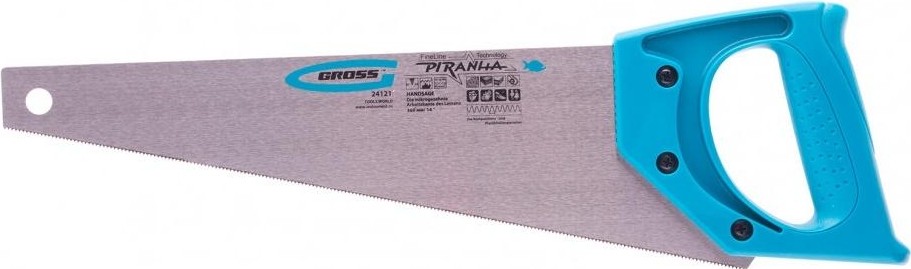 Ножовка по дереву GROSS 360 мм для работы с ламинатом tpi,зуб-2d,каленый зуб,плас 24121