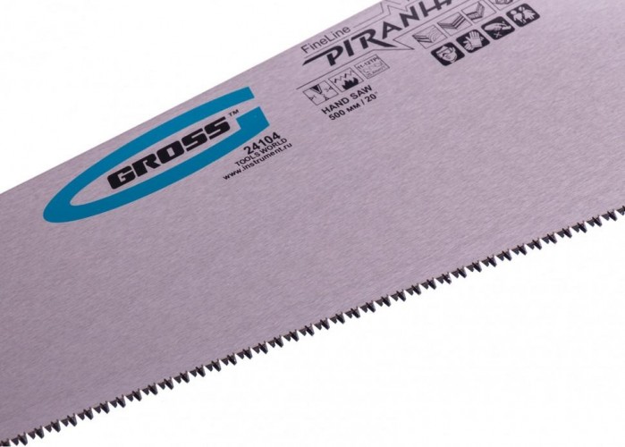 Ножовка по дереву GROSS 500 мм "piranha", 11-12 tpi, зуб-3d, каленый зуб, 2-х ком 24104 - изображение 3