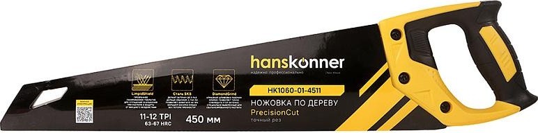 Ножовка по дереву HANSKONNER HK1060-01-4511 450мм, чистый рез