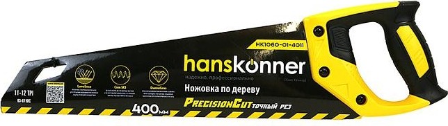 Ножовка по дереву HANSKONNER HK1060-01-4011 400мм,  чистый рез