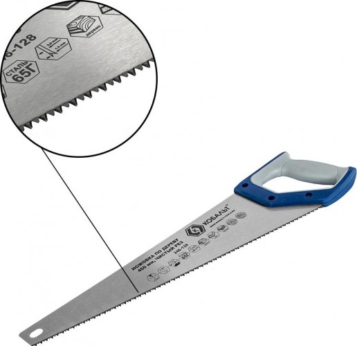 Ножовка по дереву Кобальт 246-128 450 мм, закаленный зуб, 3d-заточка, двухк. рукоятк - изображение 3