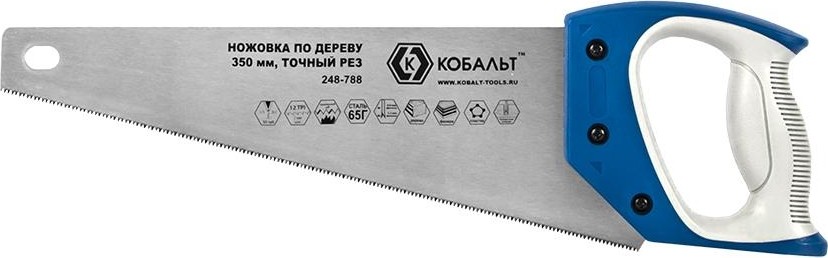 Ножовка по дереву Кобальт 248-788 350 мм, закаленный зуб, 3d-заточка, двухк. рукоятк - изображение 2