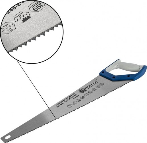 Ножовка по дереву Кобальт 248-818 500 мм, зак. зуб, 2d-заточка, двухк. рукоятка. - изображение 3