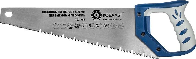 Ножовка по дереву Кобальт 792-964 400 мм, шаг 3,5 мм/ 7 tpi, закаленный зуб, 3d-зато - изображение 2