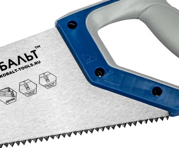 Ножовка по дереву Кобальт 792-957 350 мм, закаленный зуб, 3d-заточка, двухк. рукоятк - изображение 4