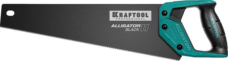 Ножовка по дереву KRAFTOOL "Alligator BLACK" для точного реза 450 мм, 11 tpi 3d зуб, 15205-45