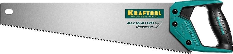 Ножовка по дереву KRAFTOOL "Alligator 7" универсальная 450 мм, 7 tpi 3d зуб, 15004-45_z01