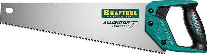 Ножовка по дереву KRAFTOOL "Alligator 7" универсальная 400 мм, 7 tpi 3d зуб, 15004-40_z01