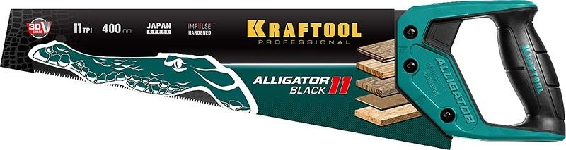 Ножовка по дереву KRAFTOOL "Alligator BLACK" для точного реза 400 мм, 11 tpi 3d зуб, 15205-40 - изображение 5