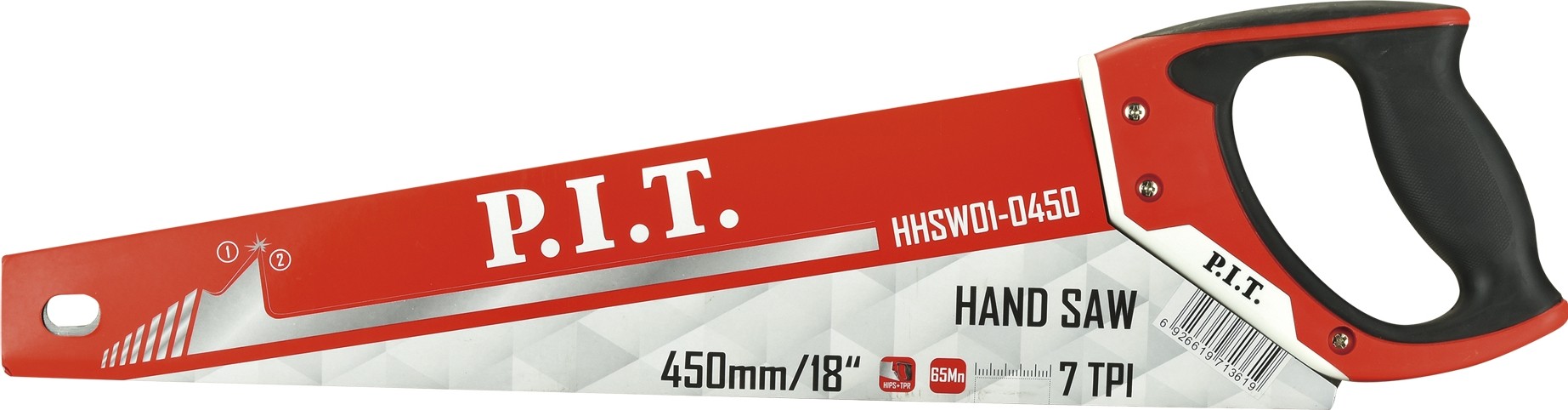 Ножовка по дереву P.I.T. HHSW01-0450 450 мм, 7 зубов - изображение 2