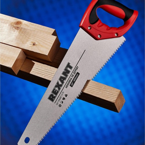 Ножовка по дереву REXANT Зубец 350 мм 7-8 tpi, каленый зуб 2d, двухкомпонентная рукоятка 12-8212 - изображение 4
