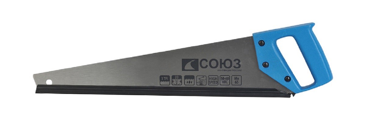 Ножовка по дереву СОЮЗ 1060-13-450С 450мм, 3tpi, 2d
