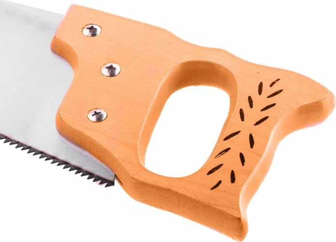 Ножовка по дереву Sparta 500 мм 7-8 трi, каленый зуб линейка, деревянная рукоятка 231895 231895 - изображение 3