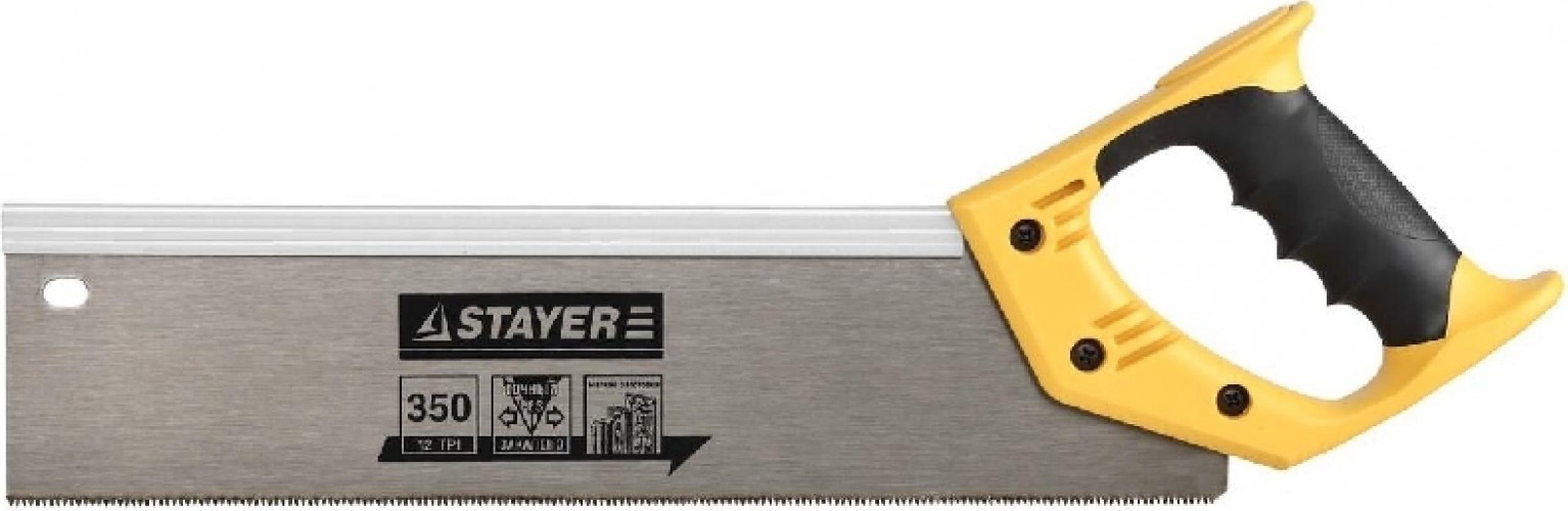 Ножовка по дереву STAYER COBRA 12 для стусла c усиленным обушком (пила) 350 мм, 12 t 15365-35