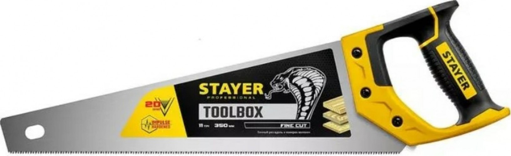 Ножовка по дереву STAYER Cobra TOOLBOX многоцелевая (пила) 350 мм, 11 tpi, мелкий прямой  2-15091-45_z01