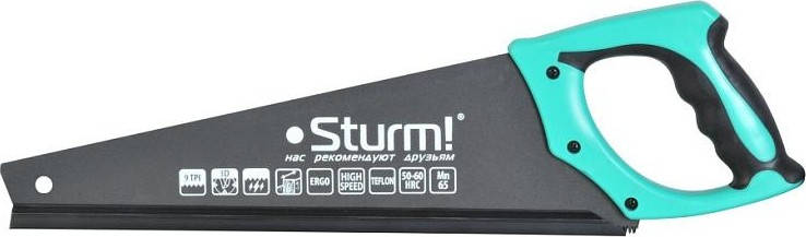 Ножовка по дереву Sturm 1060-64-400 400мм, тефлоновое покрытие, 9tpi, 3d зуб