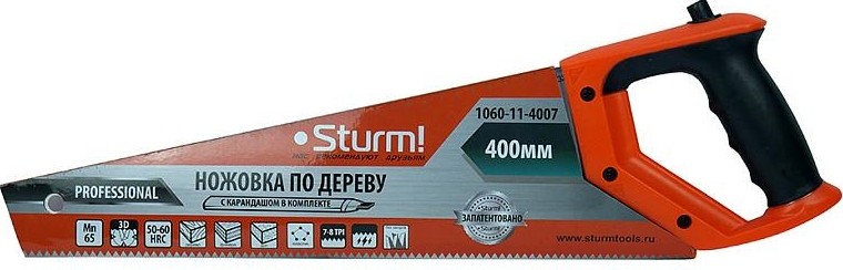 Ножовка по дереву Sturm 1060-11-4007 с карандашом, 400мм, каленый 3d зуб - изображение 5