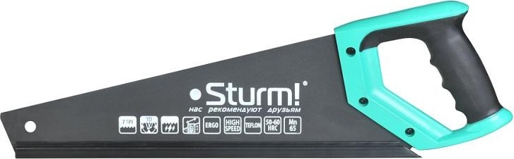 Ножовка по дереву Sturm 1060-62-350 350мм, тефлоновое покрытие, 7tpi, 3d зуб
