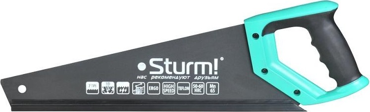 Ножовка по дереву Sturm 1060-62-400 400мм, тефлоновое покрытие, 7tpi, 3d зуб