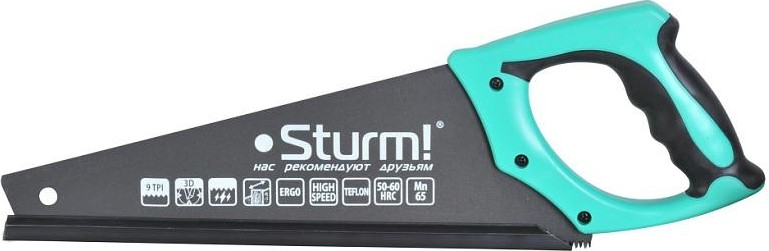 Ножовка по дереву Sturm 1060-64-350 350мм, тефлоновое покрытие, 9tpi, 3d зуб