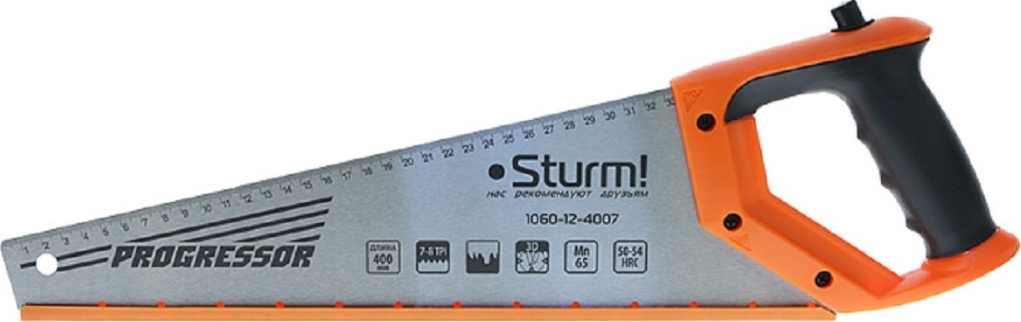 Ножовка по дереву Sturm 1060-12-4007 с карандашом 400мм, 3d зуб для влажн. дер
