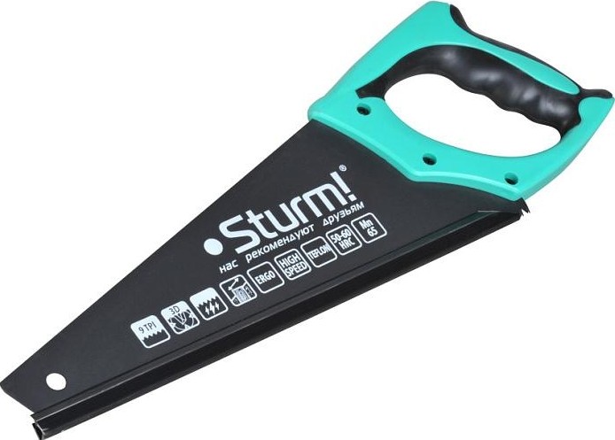 Ножовка по дереву Sturm 1060-64-350 350мм, тефлоновое покрытие, 9tpi, 3d зуб - изображение 2