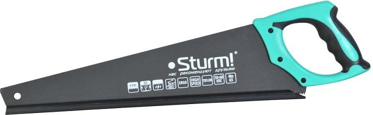 Ножовка по дереву Sturm 1060-64-500 500мм, тефлоновое покрытие, 9tpi, 3d зуб