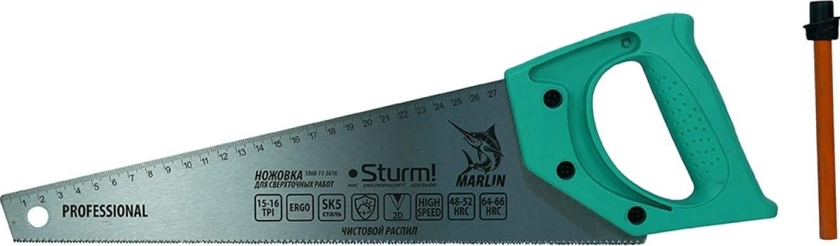 Ножовка по дереву Sturm 1060-11-3616 для сверхточных работ с карандаш. marlin, 360мм, 2