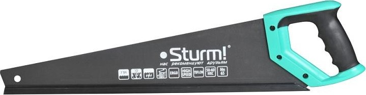 Ножовка по дереву Sturm 1060-62-500 500мм, тефлоновое покрытие, 7tpi, 3d зуб
