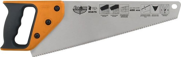 Ножовка по дереву ВАРЯГ 85677 3х гранн. заточка, средний зуб, 500мм тов-153292