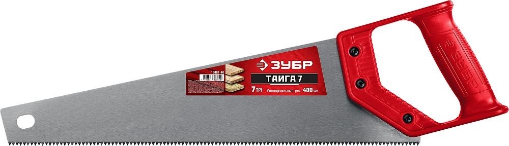 Ножовка по дереву ЗУБР ТАЙГА-7 400мм,7TPI, закаленный зуб 15081-40