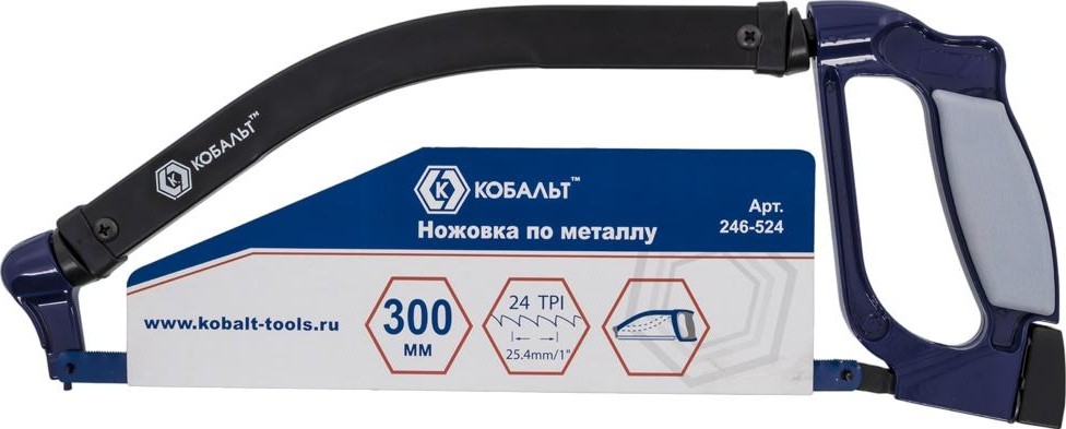 Ножовка по металлу Кобальт 246-524 300 мм алюминиевая рукоятка - изображение 2
