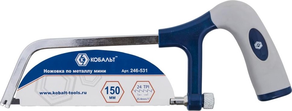 Ножовка по металлу Кобальт 246-531 мини 150 мм, пластиковая рукоятка, рамка - изображение 2
