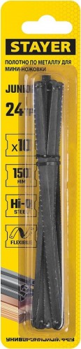 Ножовка по металлу STAYER Junior универсальное полотно для 150 мм, 24 tpi, пластик, 1565-S10_z02