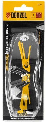 Очки защитные Denzel 89 191 открытые, поликарбонатные, прозрачная линза, 2х ко 89191