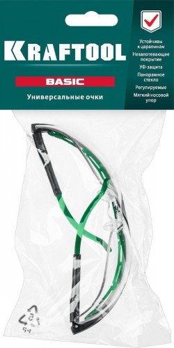Очки защитные KRAFTOOL BASIC прозрачные, стекло-моноблок 110317 - изображение 2