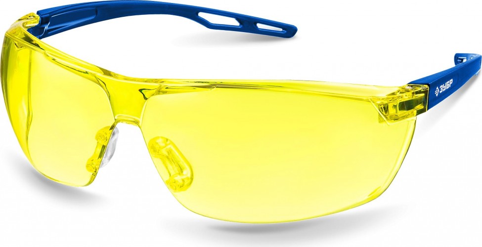 Очки защитные ЗУБР БОЛИД желтые, сферические линзы устойчивые к запотеванию 110486