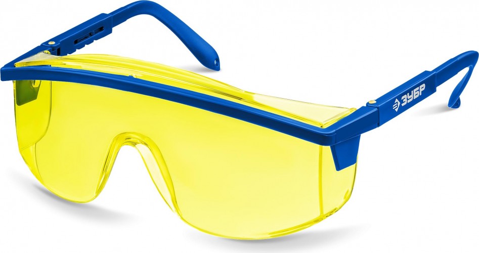 Очки защитные ЗУБР ПРОТОН желтые, линза увеличенного размера 110482