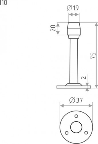 Ограничительный стопор НОРА-М 110 настенный "Матовое золото" 14884 - изображение 3