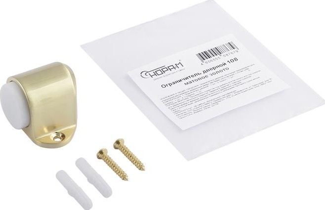 Ограничительный стопор НОРА-М 108 напольный "Матовое золото" 7267 - изображение 2